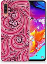 Geschikt voor Samsung Galaxy A70 TPU-siliconen Hoesje Swirl Pink