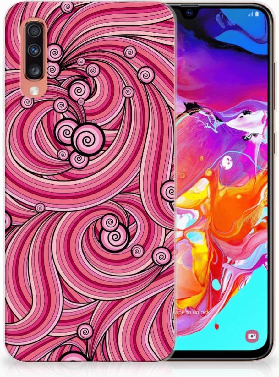 Samsung Galaxy A70 Hoesje maken Swirl Pink