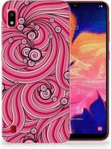 Geschikt voor Samsung Galaxy A10 TPU Siliconen Hoesje Swirl Pink