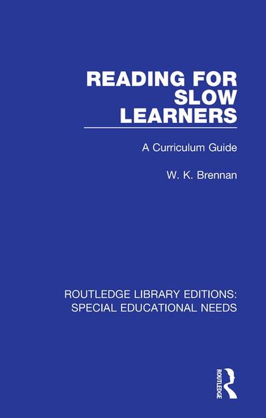 Routledge Library Editions: Special Educational Needs - Read ... - cover