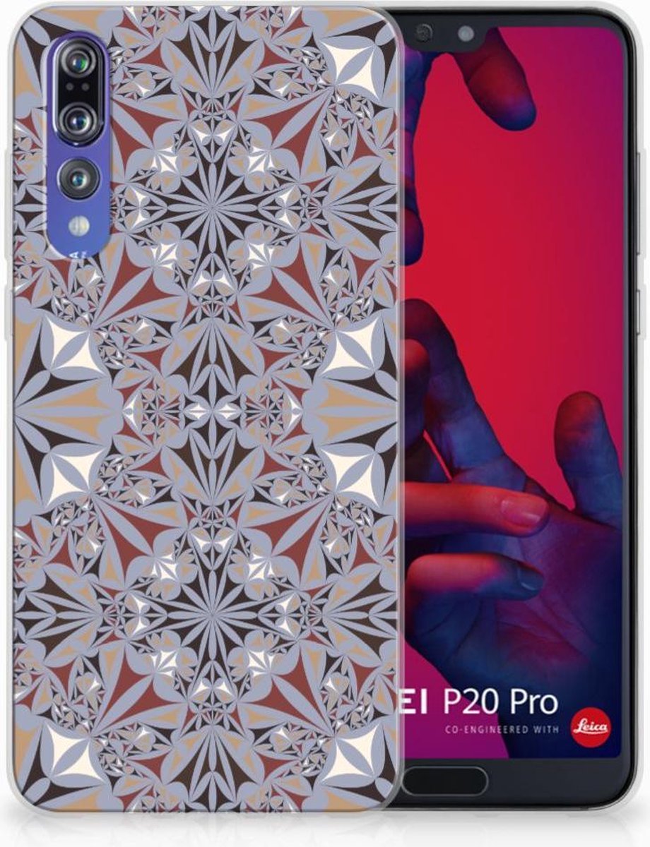 Huawei P20 Pro TPU Siliconen Hoesje Flower Tiles
