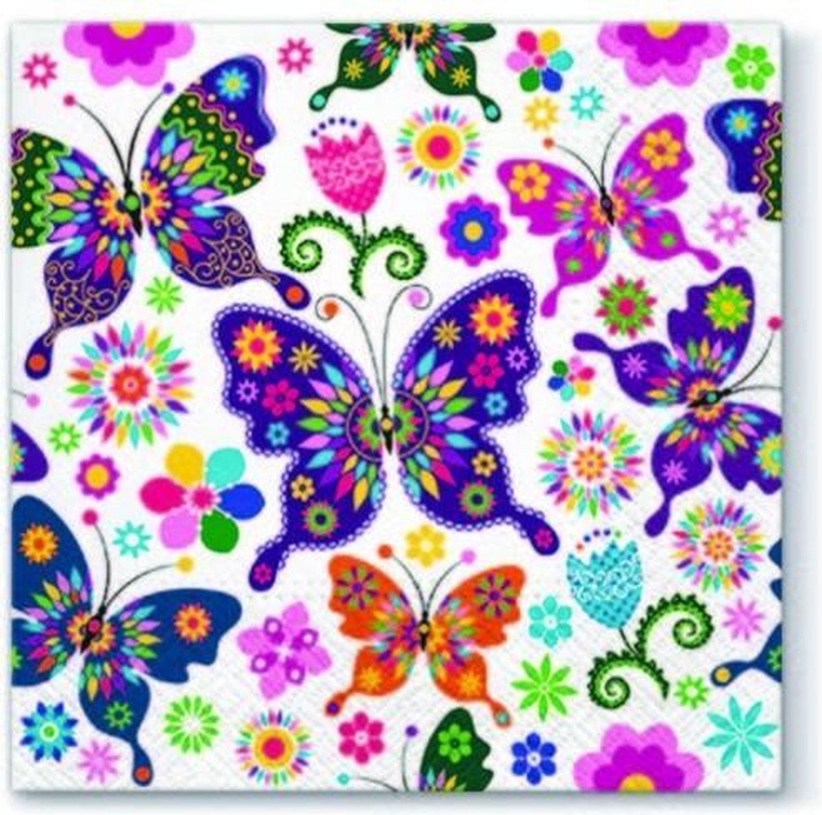 Tete à Tete Colorful Butterflies papieren servetten