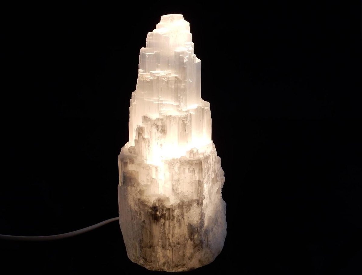 Lampe Décorative En Sélénite - Forme De Montagne - Marque Bio-Elements