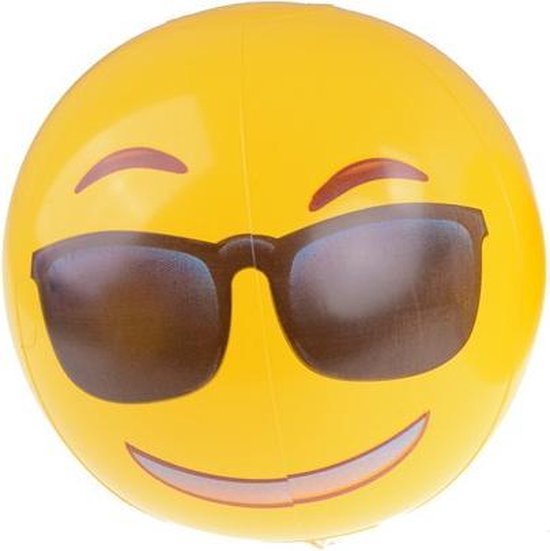 geef de bloem water Tekstschrijver zuigen Opblaasbare strandbal Emoji Cool | bol.com