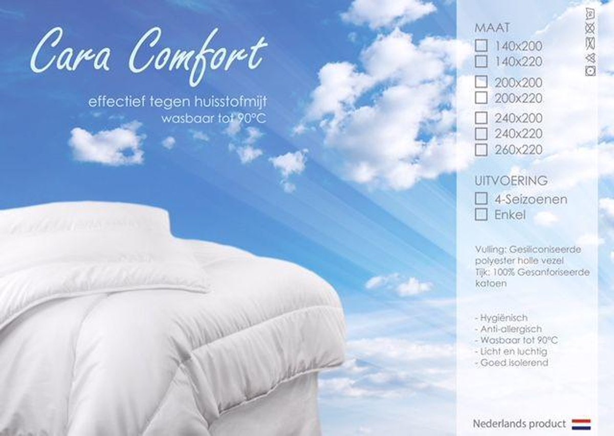 4-Seizoenen Cara Comfort Dekbed-240 x 220 cm