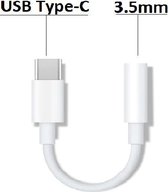 USB Type-C naar 3,5 mm koptelefoonaansluiting AUX Audio Wite kabel