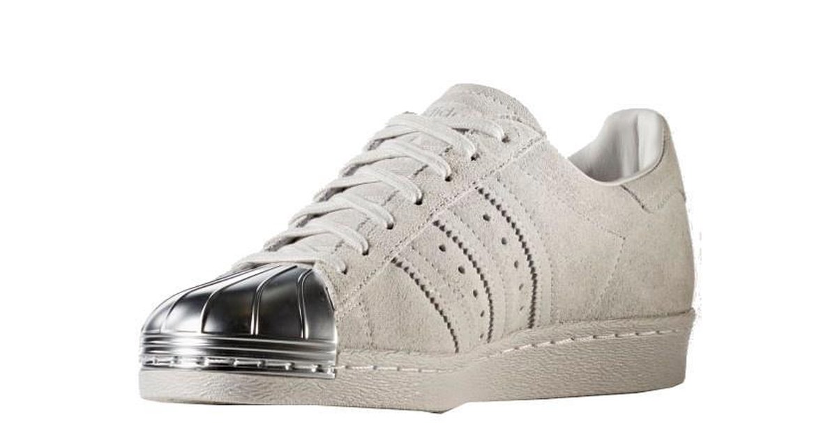 wit zilver adidas superstar 80s metalen neus dames/heren