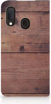 Geschikt voor Samsung Galaxy A20e Book Wallet Case Old Wood