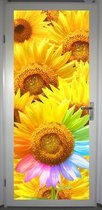 Deurposter 'Zonnebloemen 2' - deursticker 75x195 cm