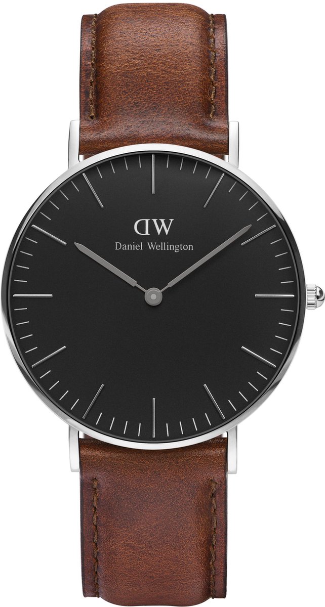 Daniel Wellington Classic Black St Mawes DW00100142 - Horloge - Leer - Bruin - Ø 36mm