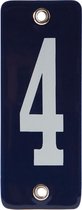 Emaille koppelbaar huisnummer blauw nr. 4