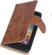 LG Optimus L9 - Bruin Vintage Cover - Book Case Cover Wallet Hoes