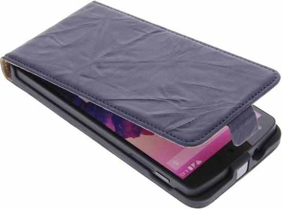 Blauw kreukelleder flipcase - LG Nexus 5