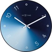 NeXtime Gradient - Horloge - Verre - Mouvement silencieux - Rond - Ø40 cm - Bleu et noir