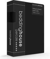 Beddinghouse hoeslaken -  Percale katoen - Lits-jumeaux - 180x200 cm - Black