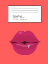 Red Lips College Rule Composition Book