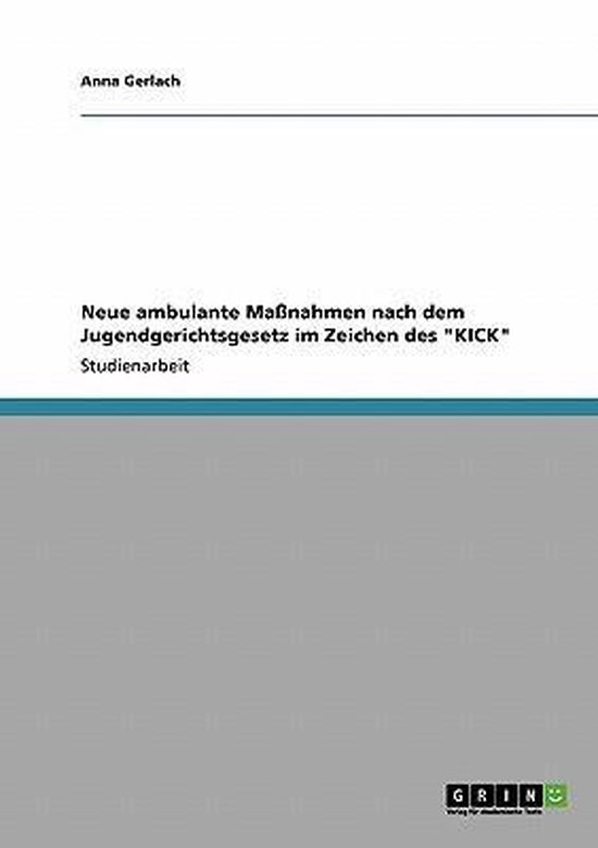 Neue ambulante Massnahmen nach dem Jugendgerichtsgesetz im Z ... - cover