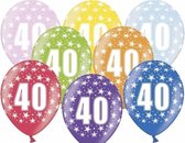 18x Ballonnen 40 jaar met sterretjes versiering - Leeftijd feestartikelen 40 jarige