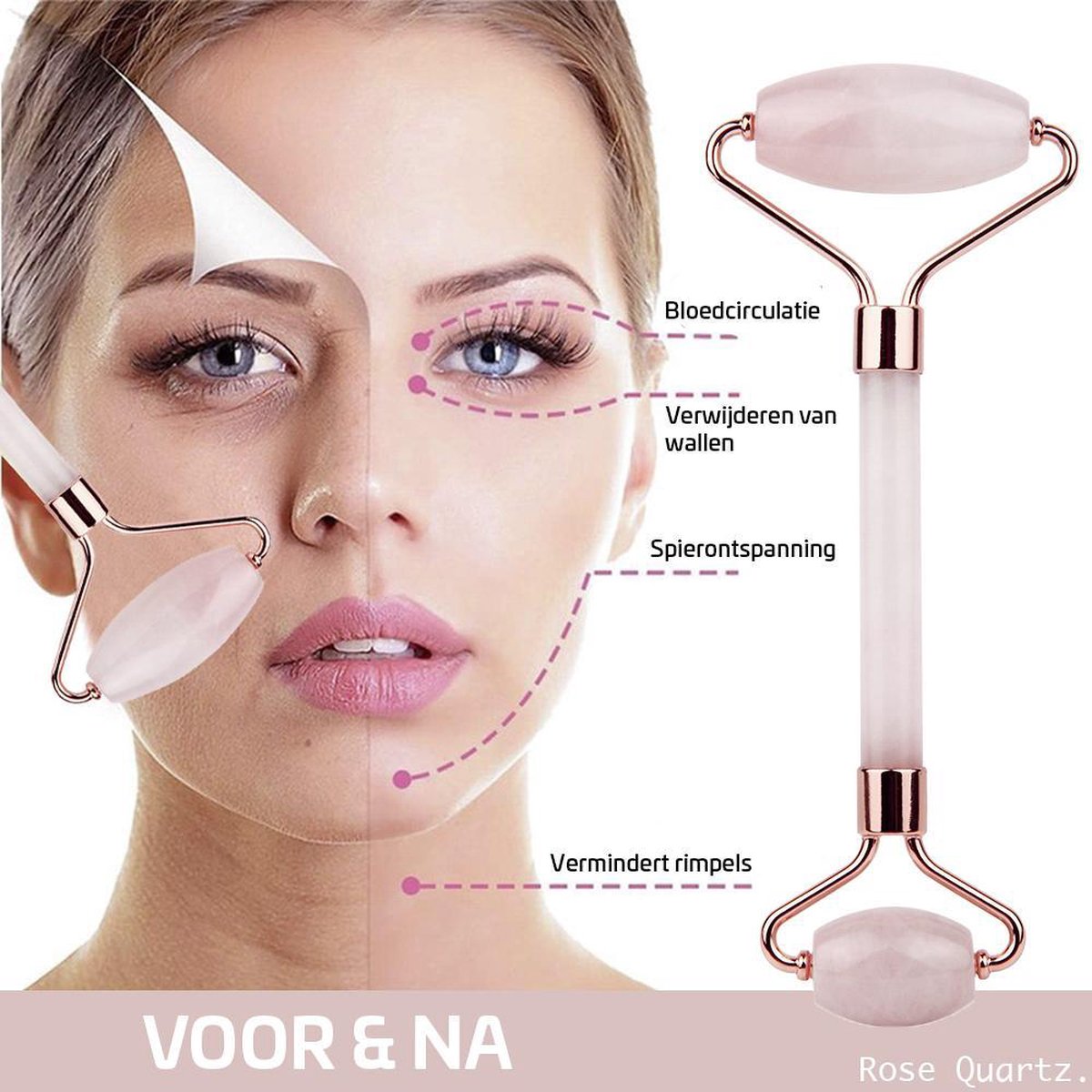 Quartz rose – Jade Roller – Rouleau de massage facial – Rose – Boîte  incluse | bol.com