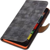 Microsoft Lumia 640 XL Bookstyle Wallet Hoesje Mini Slang Grijs - Cover Case Hoes