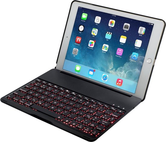 Profeet genie statistieken iPad 9.7 2018 AZERTY case bluetooth verlicht toetsenbord zwart | bol.com
