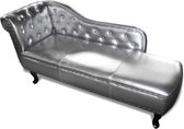 Chaise Longue kunstleer zilver (incl. vloerviltjes)