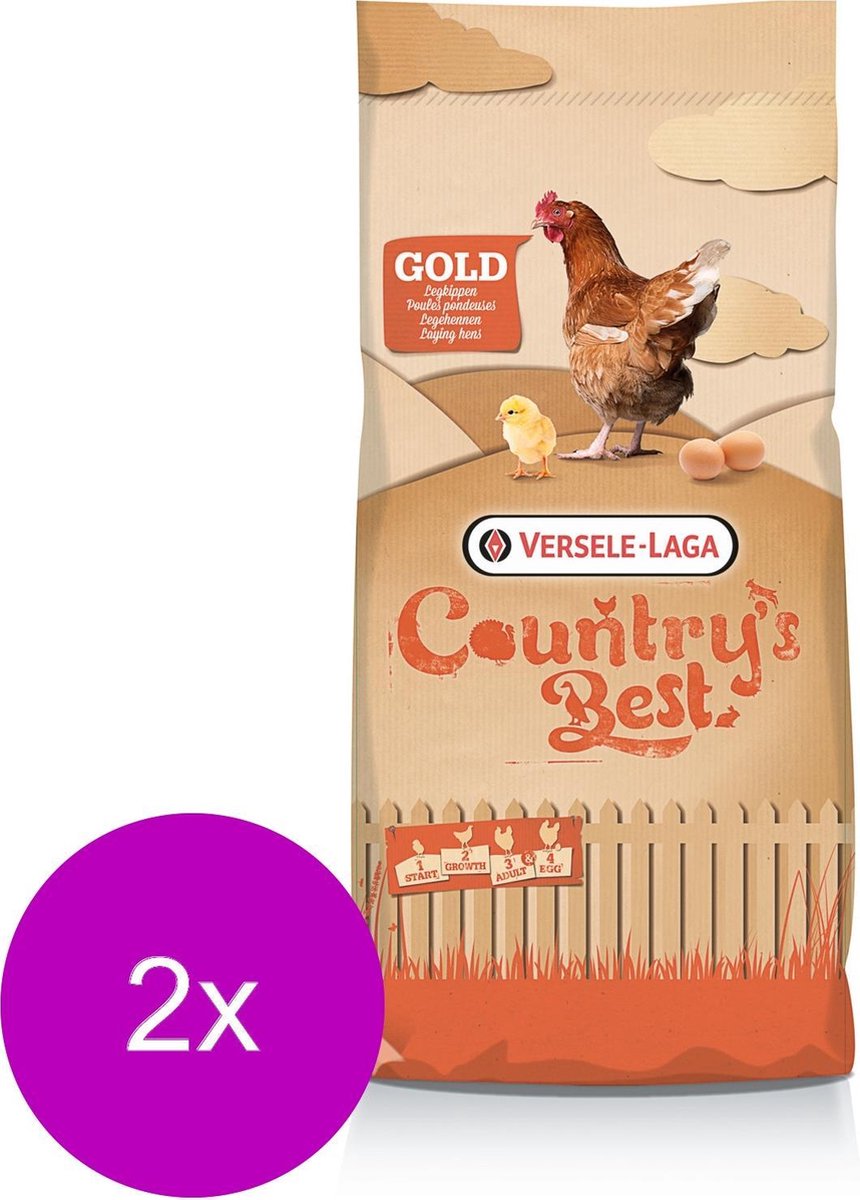 Versele-Laga Country`s Best Gold 4 Mash Legmeel - Kippenvoer - 2 x 20 kg Vanaf 1e Ei