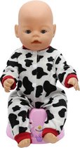 Poppenkleding, geschikt voor Baby Born pop - Koe Onesie