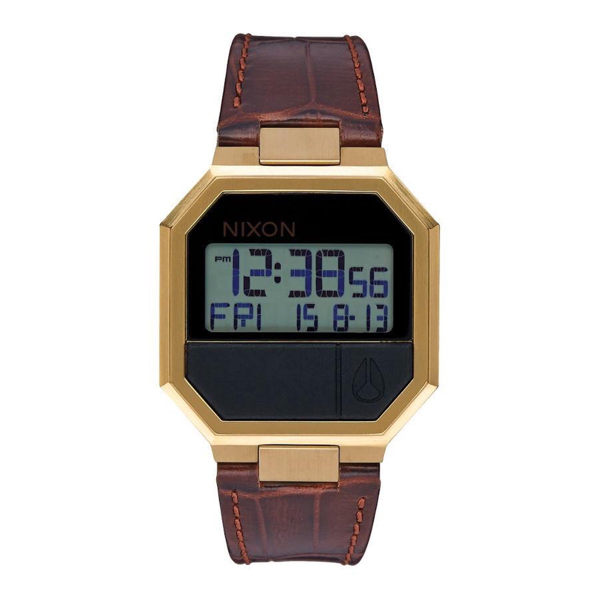 Nixon Re-Run Leather Gold horloge A944849