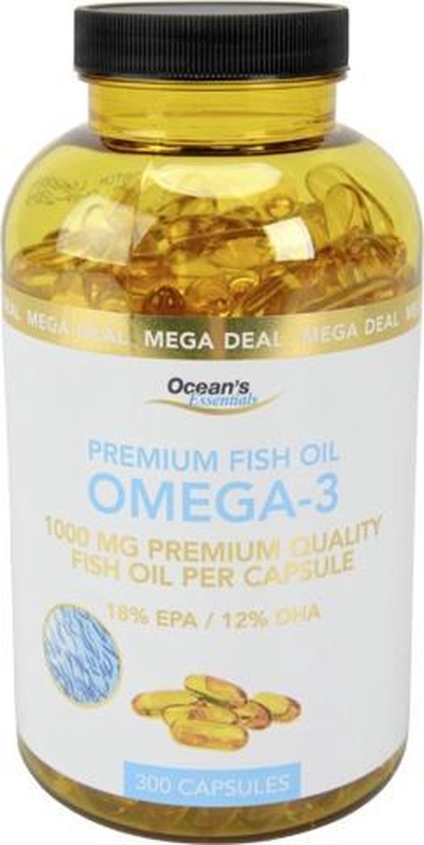 rivier Boom maak je geïrriteerd Premium Fish Oil 300 Capsules| Vis Olie Pil | Omega 3 Capsule | Visolie  Pillen | bol.com