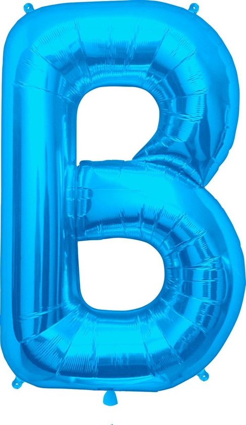 Blauwe letterballon letter B - 86 cm