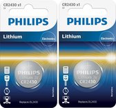 2 Blisters (2 stuks) - Philips CR2430 3v lithium knoopcelbatterij
