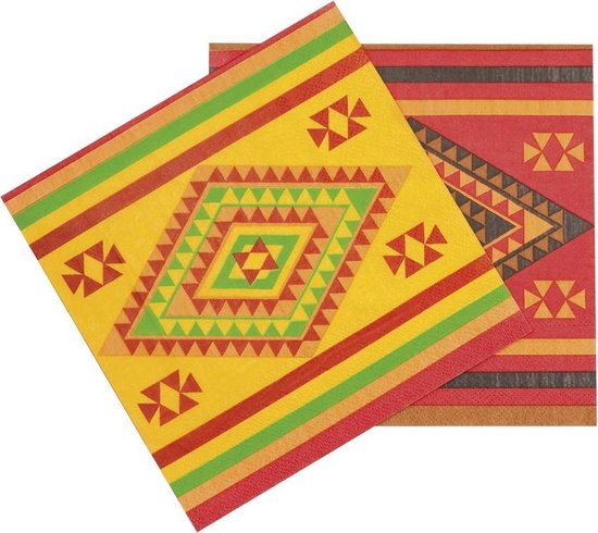 Boland - Decoratie > Papieren servetten - Mexicaanse servetten 33x33cm 12 stuks