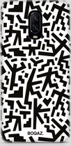 BOQAZ. OnePlus 6t hoesje - camouflage camo zwart wit