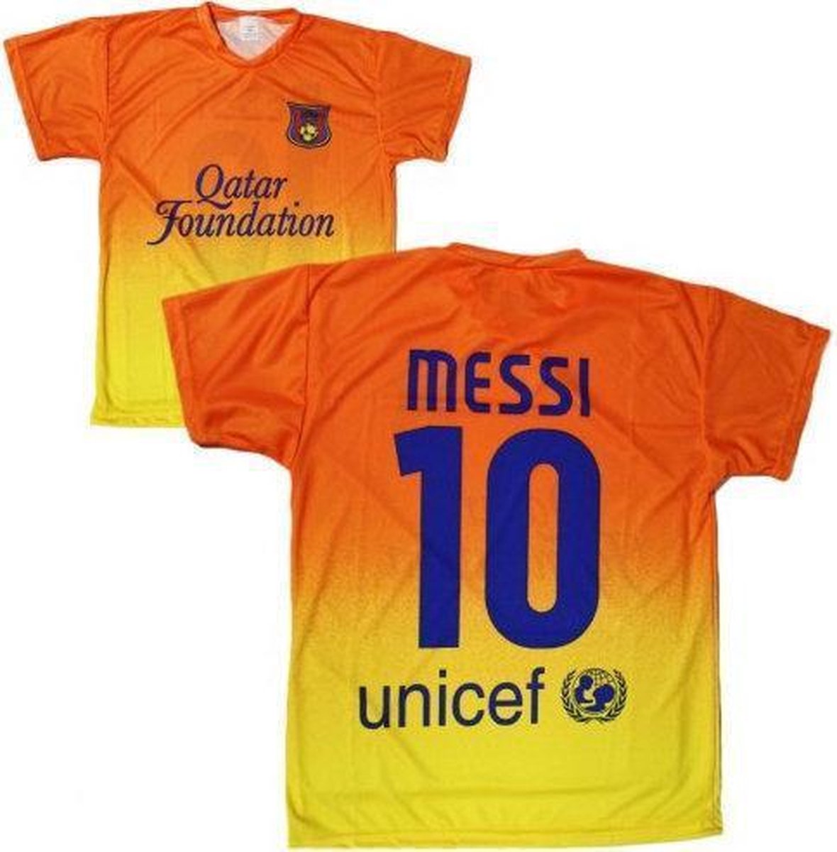 tand vaardigheid mosterd Barcelona Replica t-shirt messi geel/oranje maat: l | bol.com