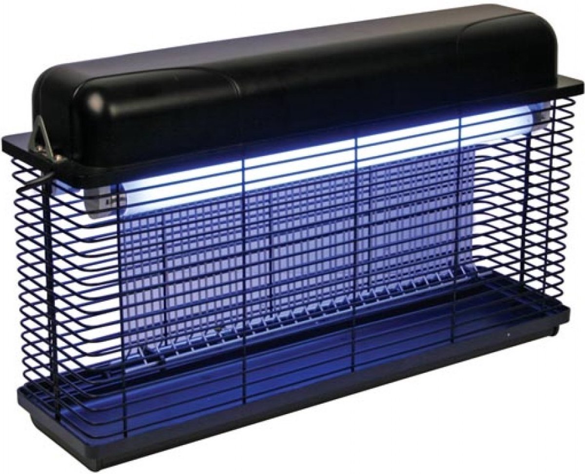 Bol.com Perel Elektrische LED UV insectenverdelger, 3000V spanningsrooster, spatwaterdicht IPX4, verwijderbare opvanglade, 100 m... aanbieding