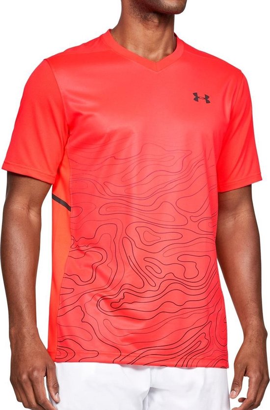 Under - Forge V-Neck Patterned T-Shirt - Rood Shirt - S - Rood | bol.com