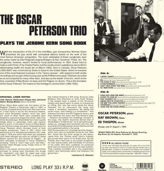 Plays The Jerome Kern Song Book, Oscar Peterson | LP (album) | Muziek