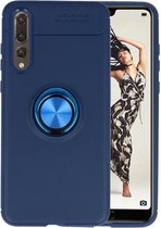 Navy Zacht TPU met Ringhouder hoesje voor Huawei P20 Pro