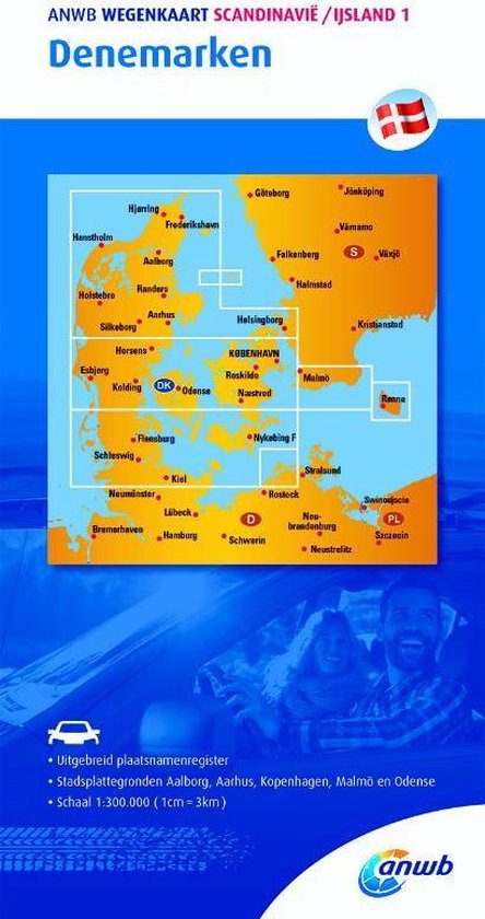 ANWB landkaart / wegenkaart Denemarken