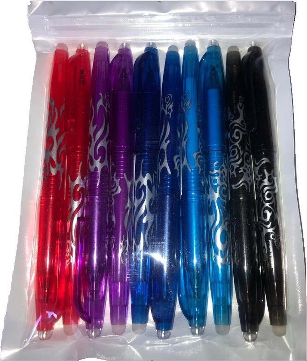 Uitwisbare Kerstpennen 2025 Set - 4 Pennen + 4 Gummen + 8 Navullingen, Perfect Kerstcadeau Voor Kinderen En Studenten