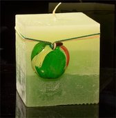 Appel kaars, Vierkant, H: 10 cm