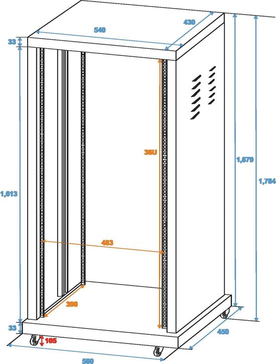 ROADINGER Steel Rack SR-19, 36U | bol