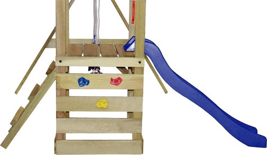vidaXL Speelhuis met ladder, glijbaan en schommels 290x260x245 cm hout |  bol.com