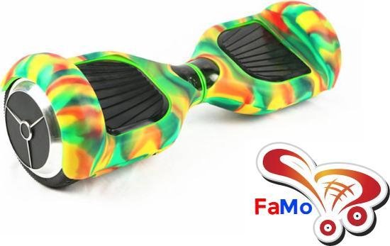 FaMo - Beschermhoes siliconen bescherming hoes Hoverboard / Oxboard CAMO camouflage zwart / oranje - FaMo