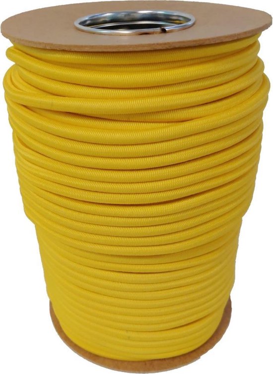 Corde élastique de 50 mètres - jaune - 8 mm - élastique en rouleau | bol