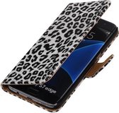 Wit Luipaard Booktype Samsung Galaxy S7 Edge Wallet Cover Hoesje