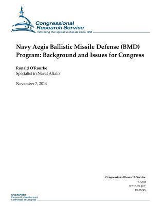 Navy Aegis Ballistic Missile Defense (Bmd) Program | 9781503282636 ...