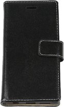 Leder Wallet bookcase hoesje voor LG K4 - Zwart