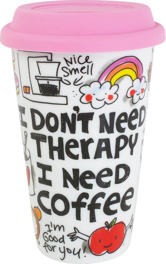 Blond Amsterdam Specials Coffee to Go Beker - Therapy - 250 ml - Porselein - Blond Amsterdam